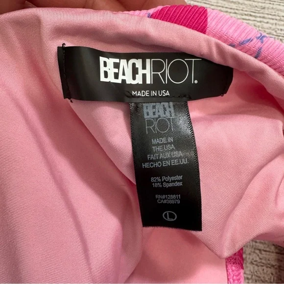 Beach Riot NEW Pink Hot Pink Waist Tie One Piece Swimsuit - Picture 6 of 6